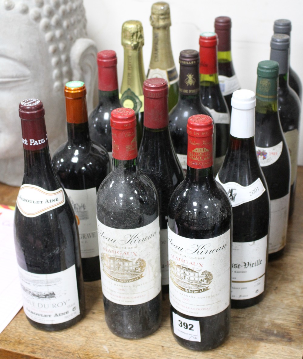 Fifteen assorted wines, comprising: